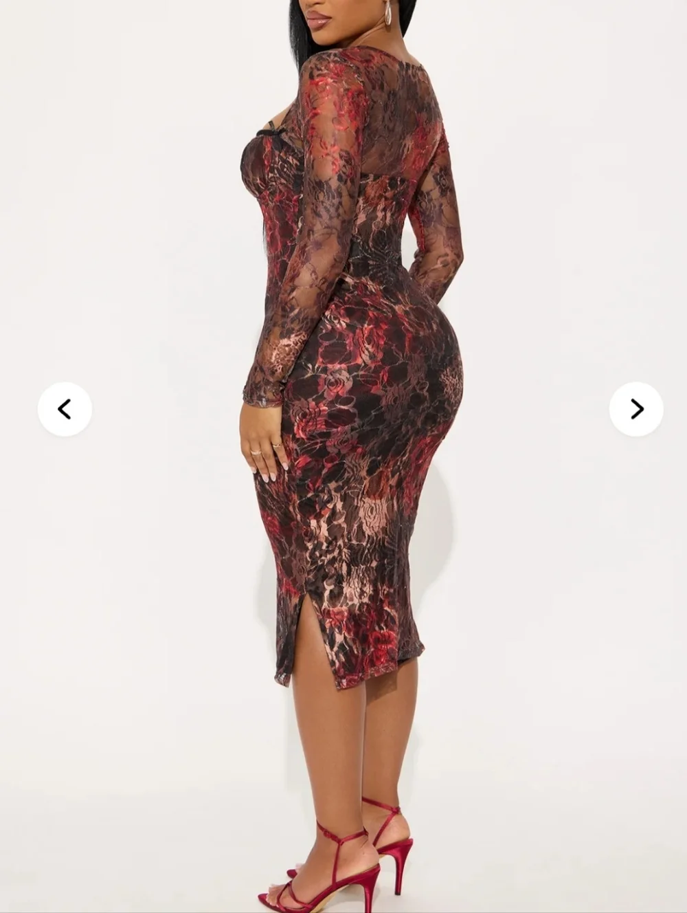 Fashion Nova Dresses Fashion Nova Black And Red Floral Lace Midi — free download